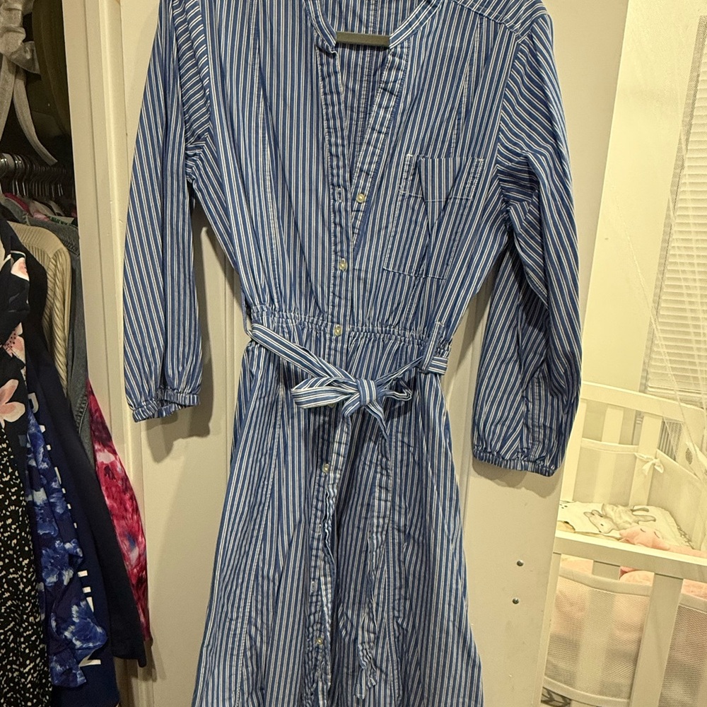 Blue Striped Women's Dress